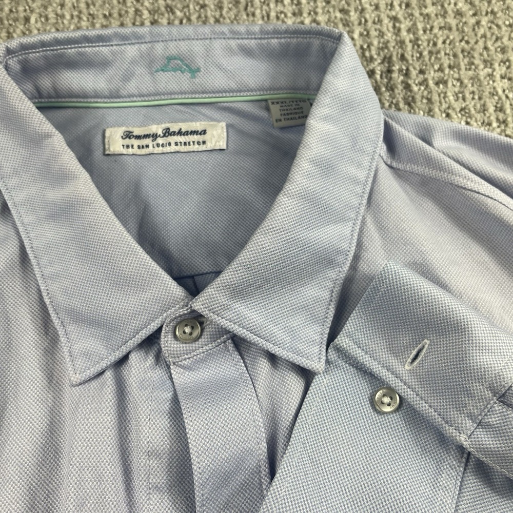 Tommy Bahama Shirt Mens 3XL Light Blue San Lucio Stretch IslandZone Button Up